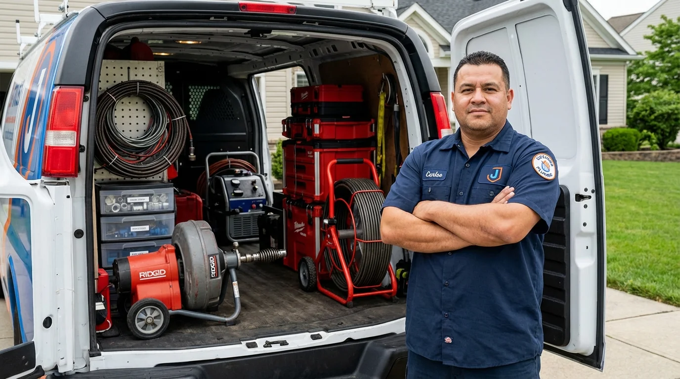 Professional drain cleaning equipment and Johns Plumbing LLC plumber in Marceline
